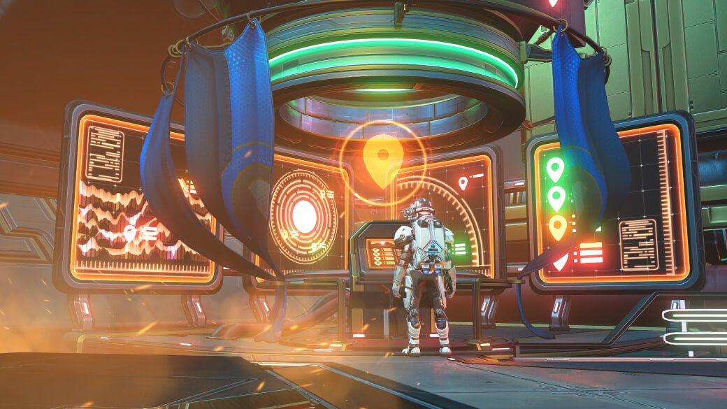 The expedition terminal shown in Hello Games’ Omega update, 2024.