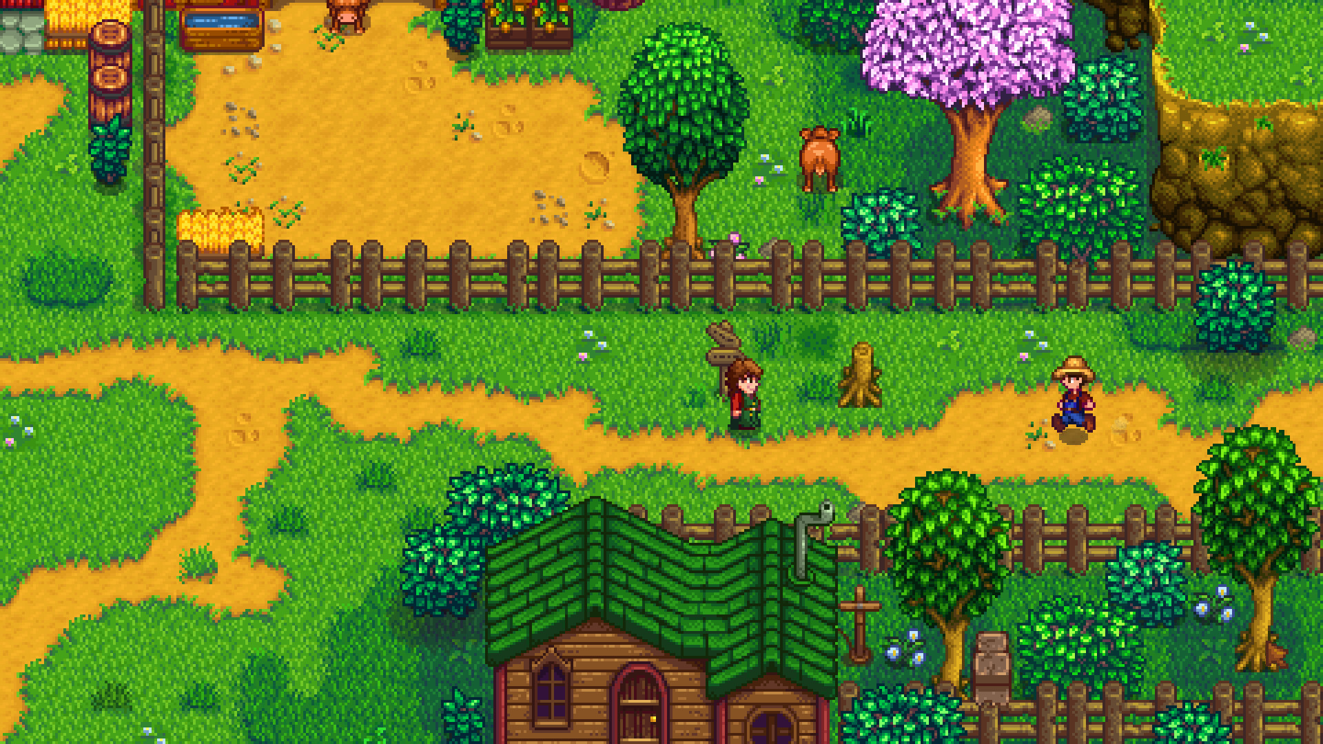 A planted summer farm in Stardew Valley.
