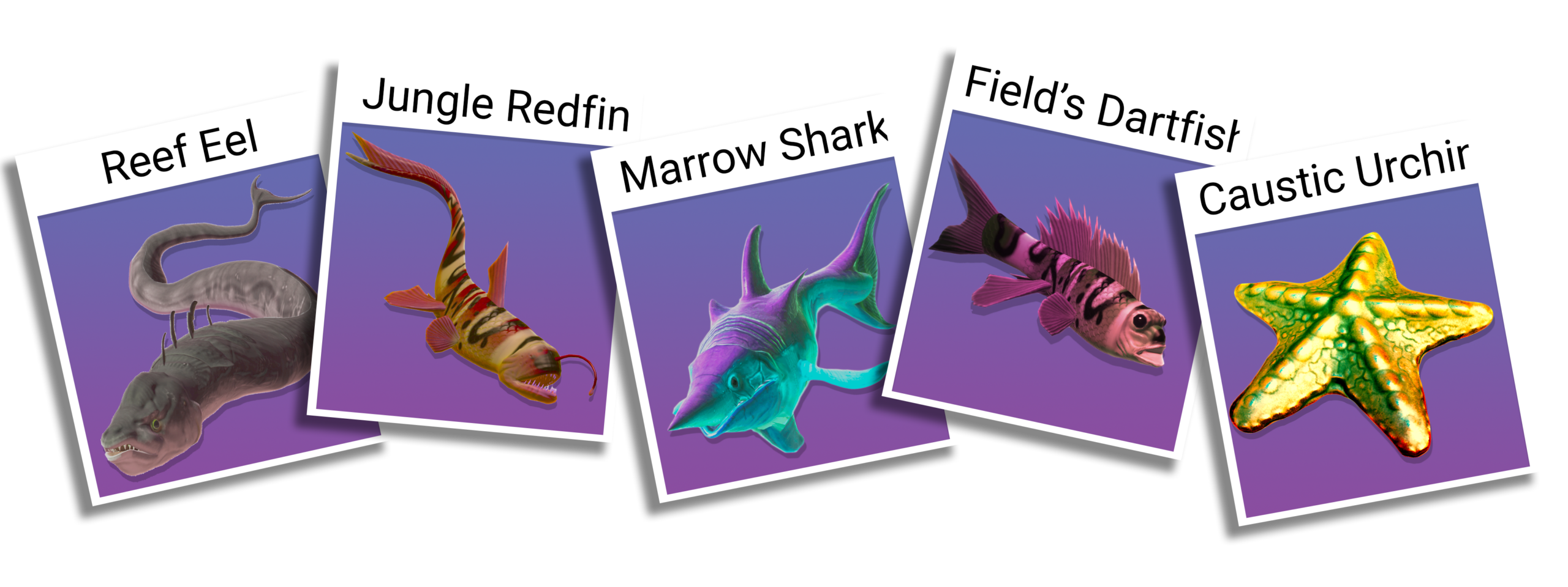 Selection of fish from the No Man's Sky Aquarius announcement